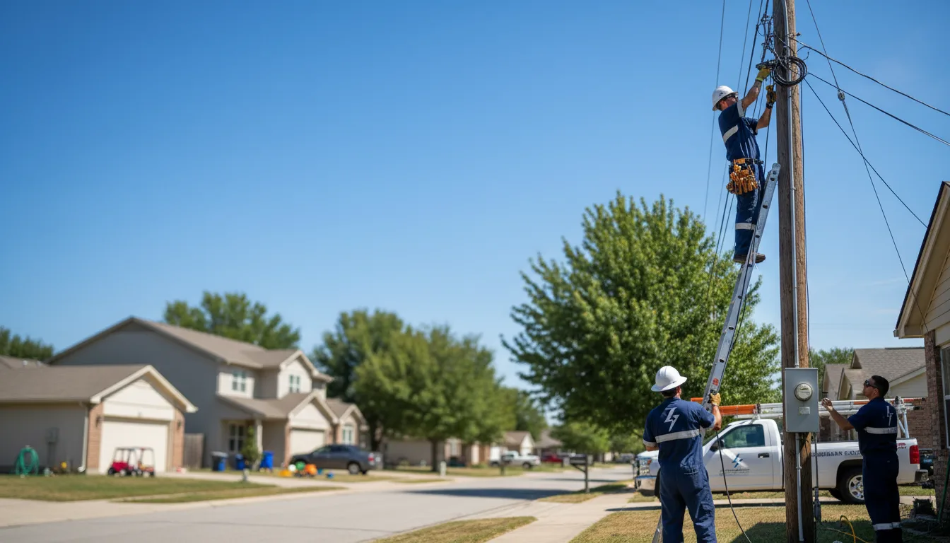 Residential electrician providing installation services in Tupelo, OK